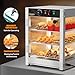 Bonnlo Commercial Food Warmer Display with Tri-Colors and Adjustable Shelf, 3-Tier Electric Countertop Warmers for Hamburger, Chicken, Bread, Pizza Warmer in Restaurant, Cafe, Store 800W 86℉-185℉
