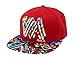 Doture Mens Fashion VA Muliticor Print 6 Panel Street Dancing Hat Baseball Cap Red