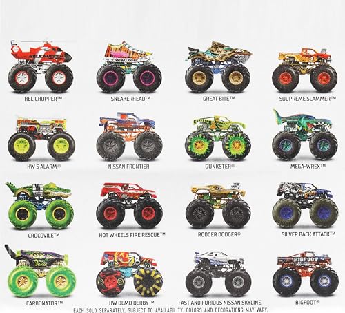 Hot Wheels Monster Trucks Voiture aux Roues géantes véhicule échelle 1:64 modèle aléatoire Jouet pour Enfant FYJ44 - vue 4