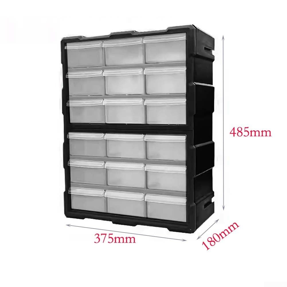 Caja multifuncional con 39 cajones hechos de plástico ABS con tapa transparente para una fácil visibilidad, ideal para organizar tornillos, tuercas, pernos y suministros de manualidades en acabado