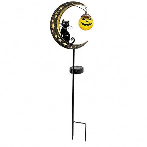 Halloween Solar Garden Stake Light Outdoor Halloween Decorations with Crescent