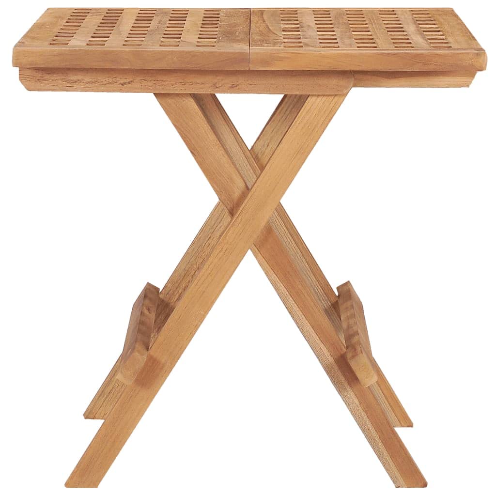 Składany stół ogrodowy 50 x 50 x 50 cm z litego drewna tekowego, stabilny stół drewniany do użytku wewnątrz i na zewnątrz, składany, zajmuje mało miejsca