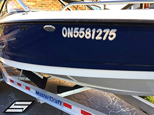 Image of STIFFIE Whipline Solid Berry /Black 3 inch Alpha-Numeric Registration Identification Numbers Stickers Decals for Boats & Personal Watercraft