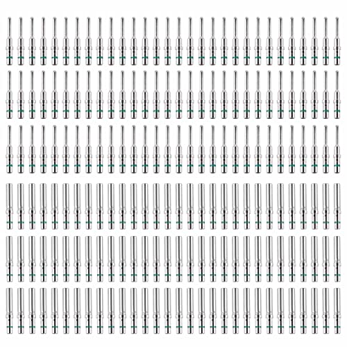 JRready 90 Pairs/180PCS Deutsch Connector Pins and Sockets Solid Contacts Size 16 - Male/Female Pins 0460-215-16141/0462-209-16141 DT Connector Terminals Wire Size 14-20AWG ST6281