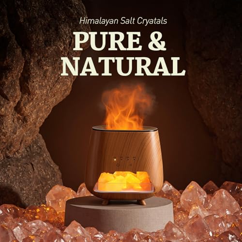 2-in-1 Ultrasonic Aromatherapy Diffuser: Essential Oil Diffuser & Himalayan Salt Lamp, Quiet Scent Diffusers for Home with Cool Mist and Timer Settings - Image 6