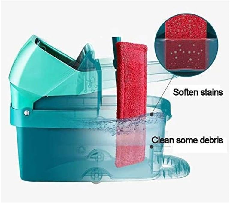 Microfiber Mop Floor Cleaning System-Washable Pads, for Hardwood, Laminate and Tile with Soft Padding and Handles, Suitable for Wood, Walls, Kitchens