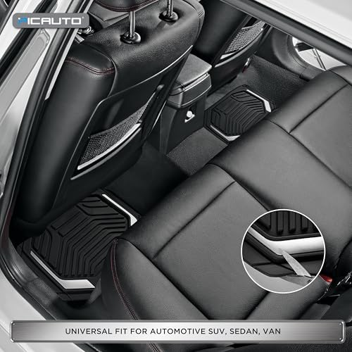 PIC AUTO Heavy Duty Rubber Floor Mats, Silver Aluminum Film Car Mats Set, Front and Rear Car Mats with Anti-Slip Backing, All Weather Protection, Trim-to-Fit for Automotive SUV, Sedan, Van by PIC AUTO - Used condition - Image 4