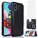 NKECXKJ Design for Samsung Galaxy A51 (4G) Case with Tempered Glass Screen Protector Credit Card Holder Slot, PU Leather Wallet Phone Cases Stand Kickstand Protective Cover for Glaxay A 51 Men Black