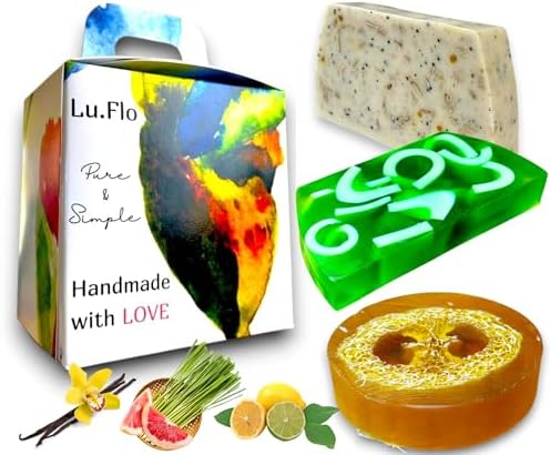 Coffret Cadeau Savons Glycérinés – 3×100 g – Gommage & Massage Co...