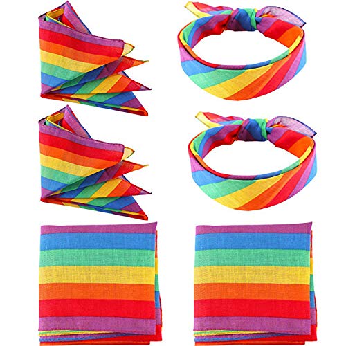 VAMEI 6PCS Gay Pride Rainbow Bandana, Bandera del Orgullo Gay, Unisex Head...