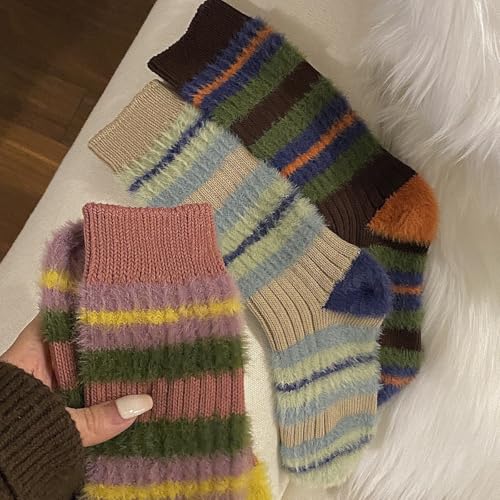 Image of 3Pack Womens Fuzzy Socks Warm Sleep Adult Socks Cozy Fluffy Winter Warm Slipper Socks