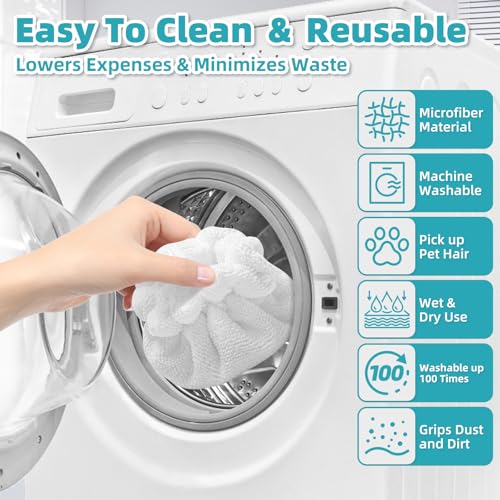 Image of LOVECO Small Microfiber Bonnets (Triangle) Compatible with Dupray Steam Cleaner, McCulloch, awasky, etc, Reusable Washable Steam Cleaner Accessories for Multi-Surface, Soft Microfiber Cloths (5 Pack)