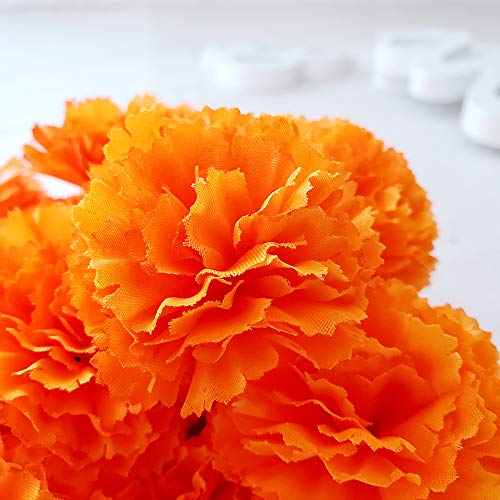 Marigold Flower Heads Bulk 30Pcs, Silk Artificial Flowers For Diy For Diwali,Indian Festival, Diy Marigold Garland Wedding Decor 5Cm(Orange) #TOP3