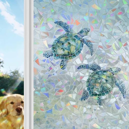 Vinilo decorativo para ventana efecto vitral 19.6 x 39.3 pulgadas miniatura 1