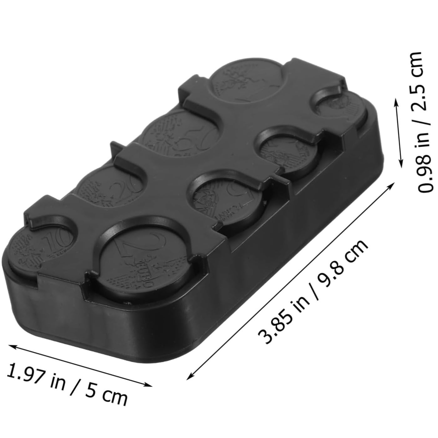 TECHZOCO Porta Monedas Euro, Estuche para Monedas, Dispensador, 8 Compartimentos, Plástico Negro