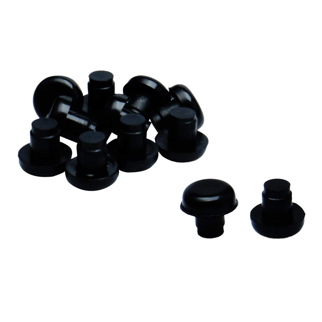 uxcell 12pcs 8mm Black Stem Bumpers Glide, Patio Outdoor Furniture Glass Table Top Anti-collision Embedded