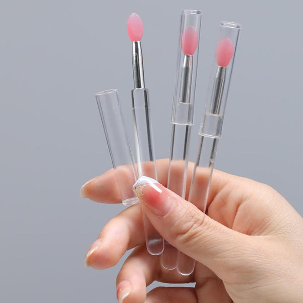 Ensemble de 5 pinceaux à lèvres en silicone avec couvercles, comprenant des pinceaux à lèvres,des pinceaux exfoliants pour les lèvres et des pinceaux cosmétiques,pinceau silicone,gommage levre