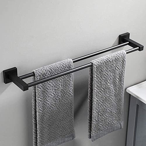 Porte-serviettes mural double 60cm compact et durable - 5