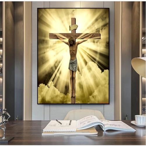 Peinture diamant à faire soi même Jésus pour déco murale salon