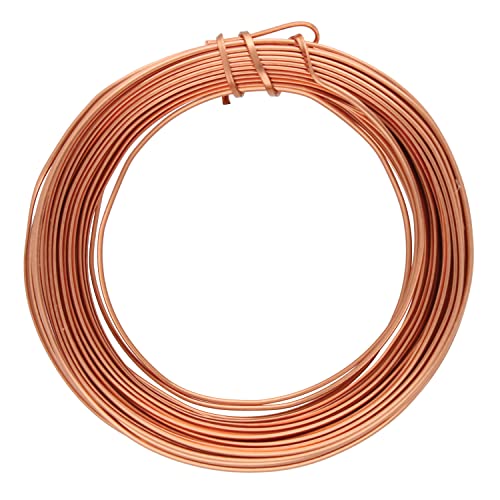 Hilo de cobre Beadsmith de media caña calibre 18 en tono natural 42834