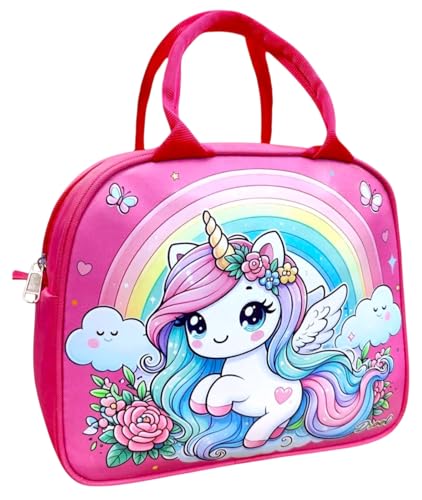 Image of TERA 13 Lunch Bags Insulated Lunch Tiffin Carry Bag (1 pcs) Unicorn Large Size Hot Cold B-ag for Office Travel School Picnic for Girls, Boys, Men & Women, Cartoon Gift Storage Zipper Bag for Girls