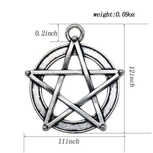 20 Pieces Magic Pentacle Star Protection Lucky Charms Jewelry Making Accessory Bronze Necklace Pendant 31 X 28Mm #TOP2