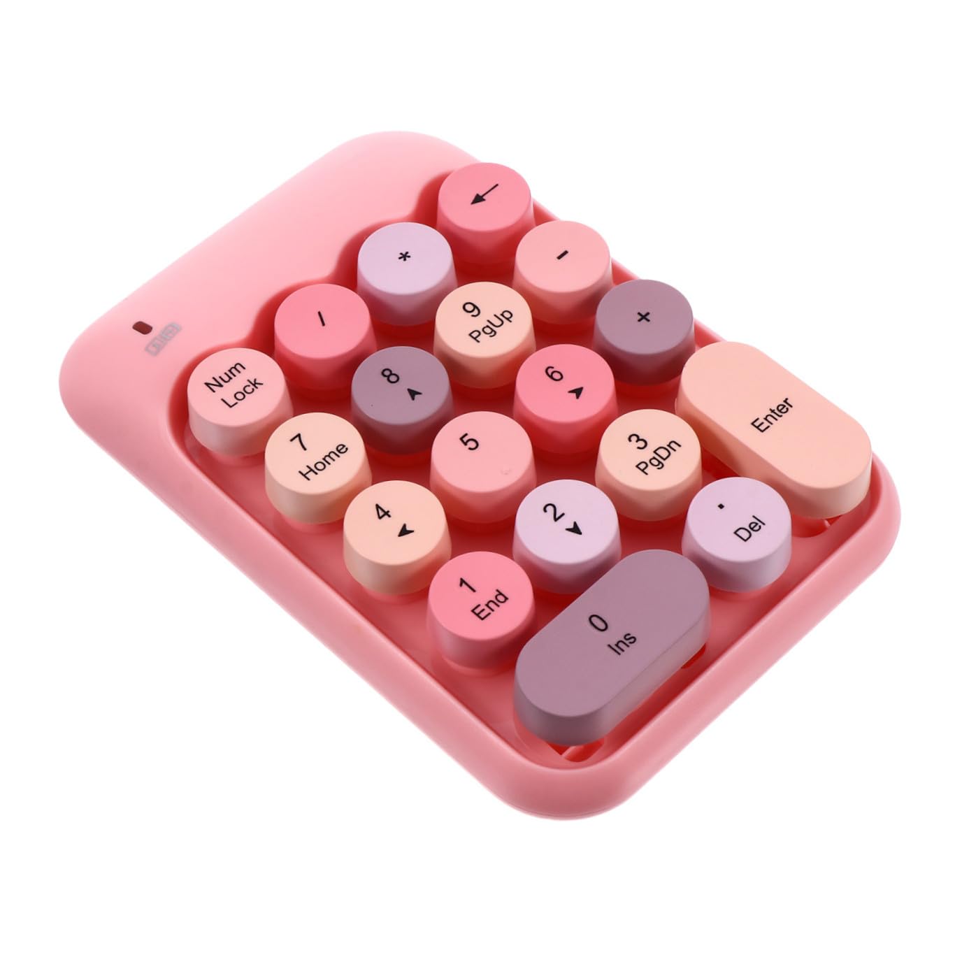 SHINEOFI Tastierino Numerico Wireless 2, 4g 18 Tasti Abs Rosa | Compatto e Pratico, per Ufficio e Moduli Finanziari, Mini Portatile per Lavoro Quotidiano