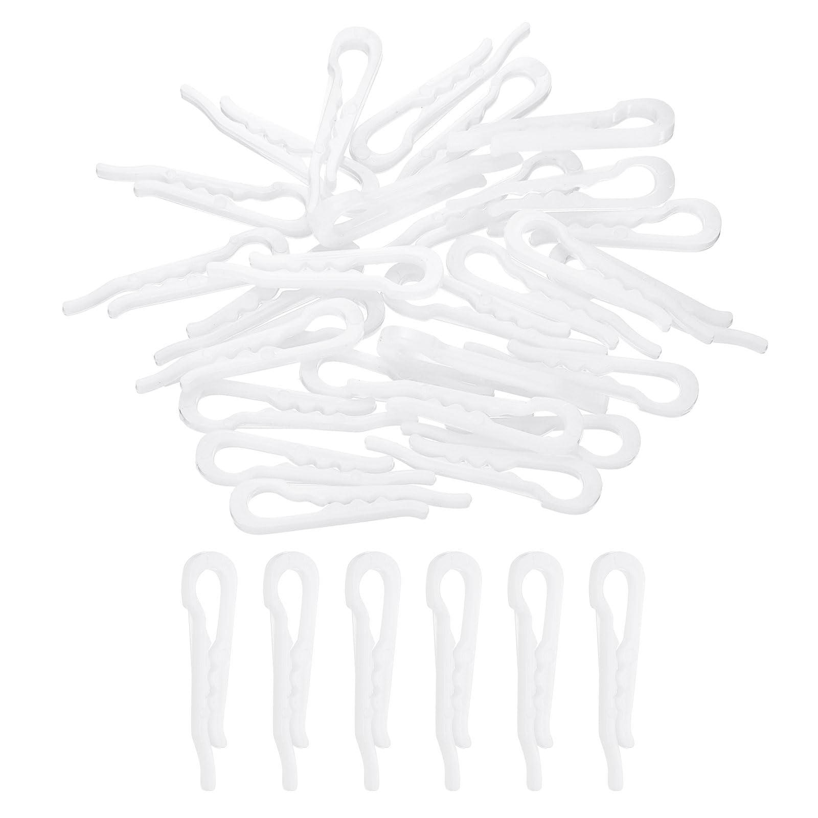 sourcing map 200 Pcs 1.48 Inch U Shape Alligator Clip, Shirt Clip with Teeth, Clothespins for Socks, Pants, Ties, Shirts, Garments, White