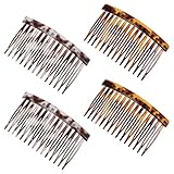 4 Stück Seitliche Haarkämm Kleine Französische Haarkamme Clips Dekorativen Französischen Kämme Einsteckkamm Lamellenkamm Zum Stecken French Hair Comb Haare Zähne Seitenscheitel für Alle Haarstärken