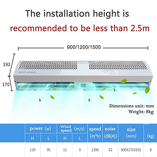 Luchtgordijnmachine Dempen Laag Energieverbruik Restaurant Over De Deur Elektrisch Luchtgordijnmachine Antiroest Metalen… - Image 8
