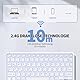 CACOE Tastatur mit Touchpad, Tastatur Kabellose mit 7 Farben Beleuchtete kompatibel mit iPad, Android Tablet, Windows, 10 Zoll, Weiß