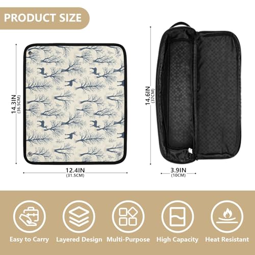 Bolsa de viaje resistente al calor Forest and Deer Marble para planchas y rizadores. Organizador portátil para accesorios de cuidado del cabello miniatura 4