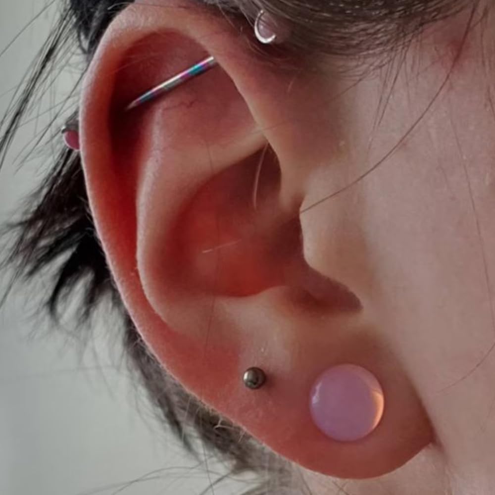 DOEARKO 2PCS Glass Ear Gauges Stretching Kit Plugs Comfy Stretching Fashion Body Piercing gauge stretching kit 1.2mm-25mm image 4