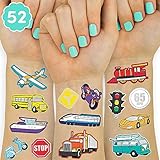 xo, Fetti Car + Transportation Party Supplies Temporary Tattoos - 50 Metallic Styles | Helicopter...