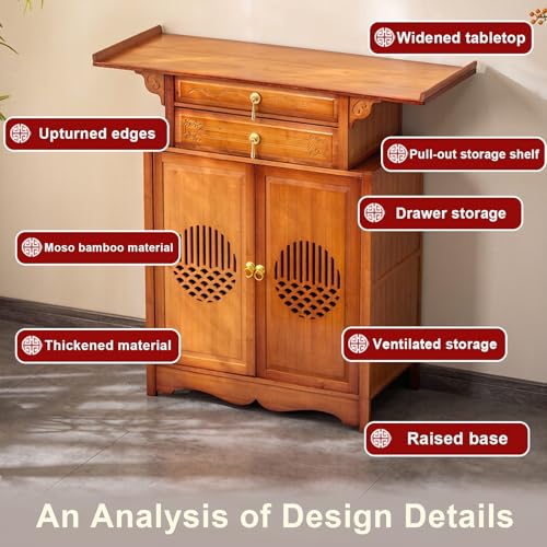 Mueble de altar de bambú de 100cm para oraciones en salón 5