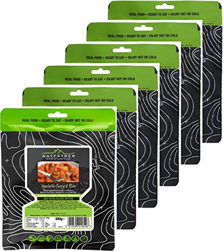 Wayfayrer Ration Packs - 6 Pack - 300g - Wayfarer Meals - Expedition, Hiking, Survival & Camping Food - Emergency Food Rations Long Life for 3 Years - Official DOFE Food - Boil in The Bag Meals