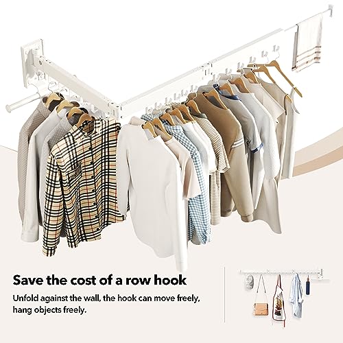 HEILAIYI Wall Mounted Clothes Hanger,Clothes Drying Rack,Laundry Drying Rack,Clothes Rack Wall Mount,Drying Rack Clothing,Retractable,Collapsible by HEILAIYI - Image 6