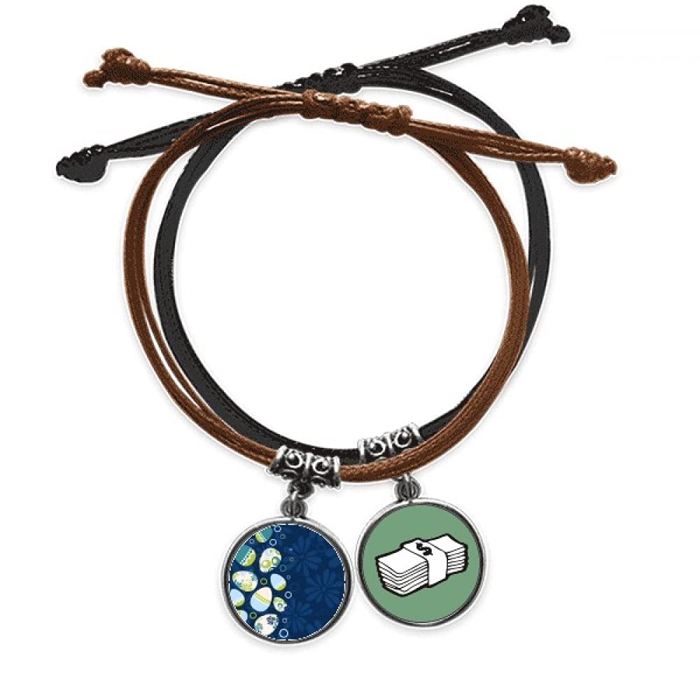Pulsera huevo Pascua religión círculo de cuero ajustable anticaída 3