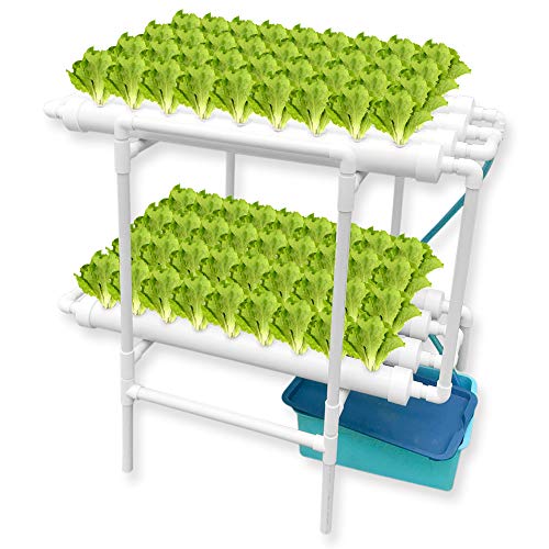 WEPLANT Hydroponics DWC System with 72 Holes Kits,Vertical Hydroponics PVC Pipe Plant Vegetable