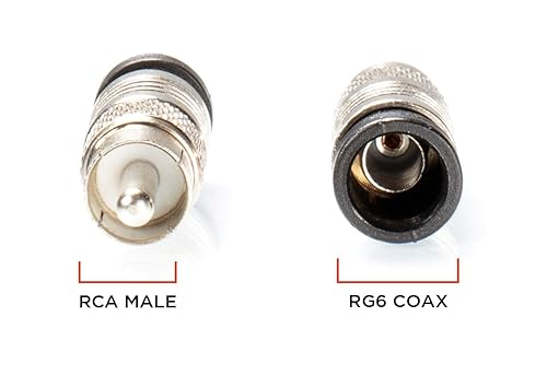 Vista 3 de THE CIMPLE CO Conectores de compresión RCA, paquete de 4, cable coaxial RG-6, conectores macho universales para RCA, subwoofer, compuesto