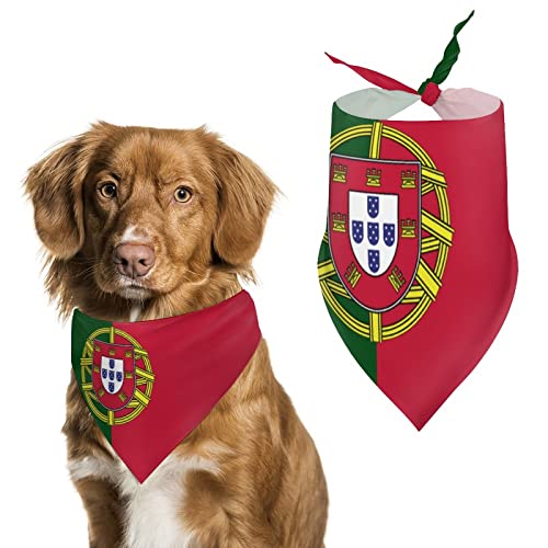 Pañuelo triangular con diseño de bandera de Portugal para perro, accesorios para perros pequeños a grandes, cachorros, gatos