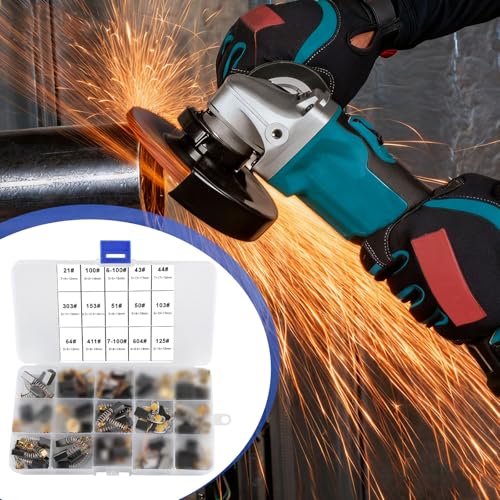 UYUYong 76 Stück Kohlebürsten Motorkohlen Elektrowerkzeug Kohlebürstens Ersatz Motor-Kohlebürsten mit Feder Für Elektromotor, Winkelschleifer Bohrhammer Kreissäge Viele Elektrowerkzeuge 15 Größen