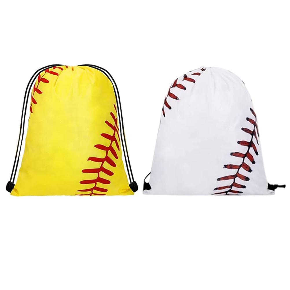 Borse da softball con coulisse, confezione da 25 zaini sportivi in poliestere, per squadra, palestra, viaggi, 43 x 34 cm, giallo per uomini e donne (giallo)