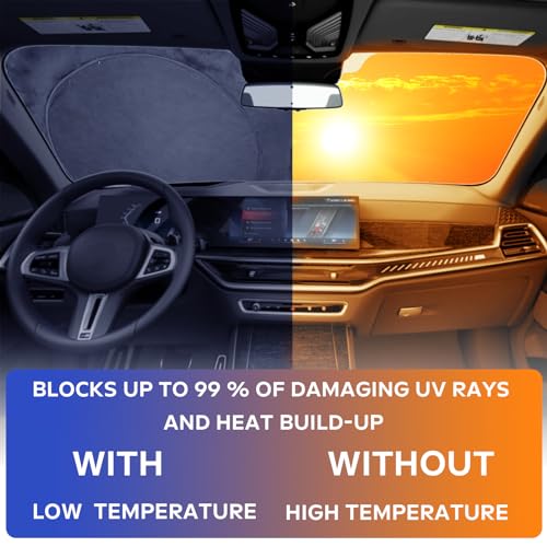 Image of Windshield Sun Shade Sunshade for 2018-2025 2026 BMW X3 Windshield Cover | 240T Polyester Material Blocks UV Ray Interior Protection for X3 Accessories Front Window Shield
