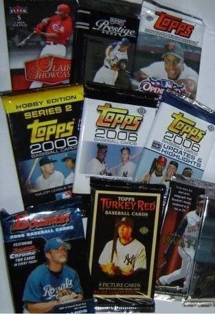 15 Original Unopened Packs of New & Vintage Baseball Cards (1986-2006) Plus Pack 100 Soft Sleeves
