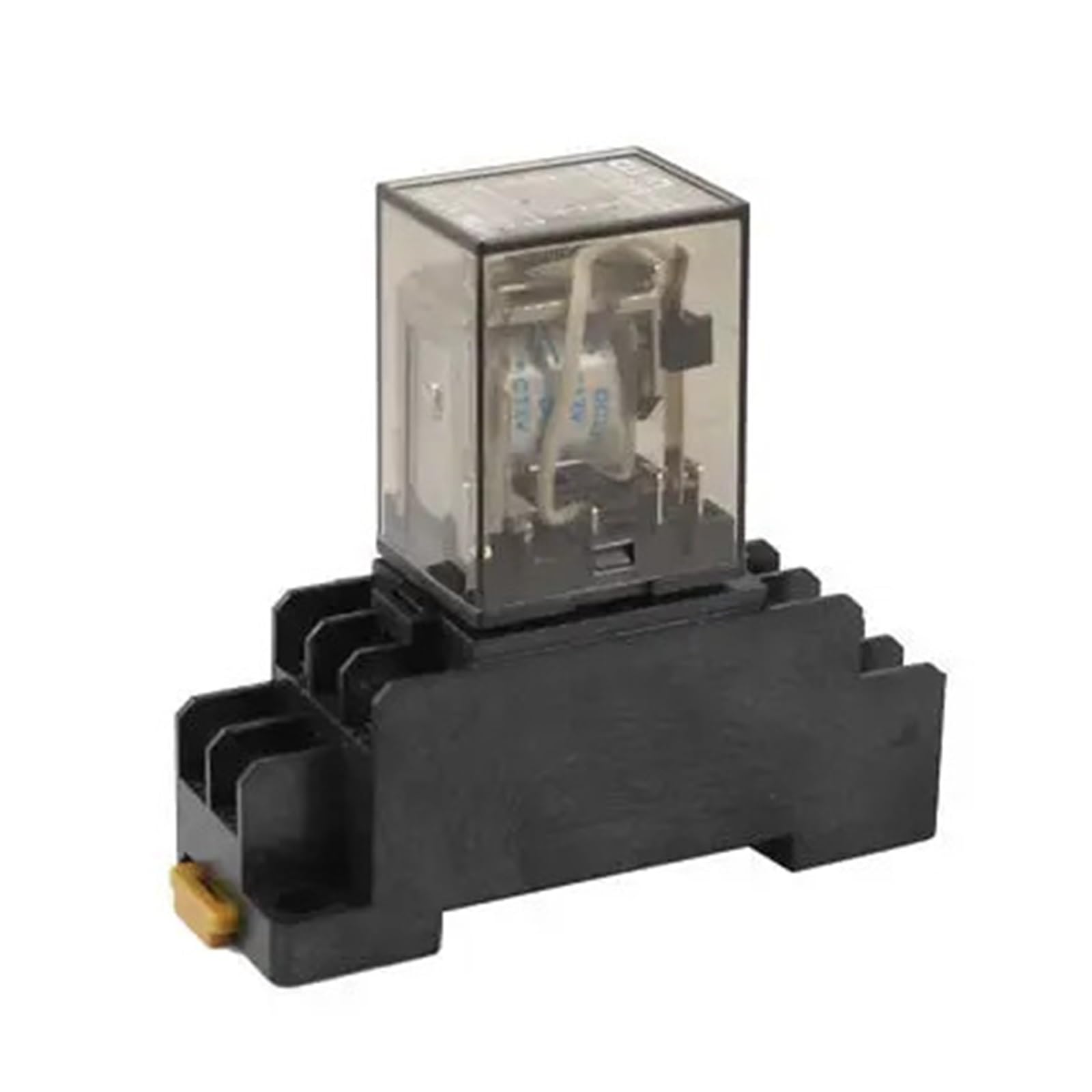Relé electromagnético de 8 pines DPDT 12V con base de carril DIN 2