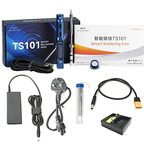 CROSS MARS Original Blue TS101 Smart Portable Digital USB Type C Fast Heating Temperature Adjustable TS100 Upgraded Soldering Iron(BC2 Tip Kit)