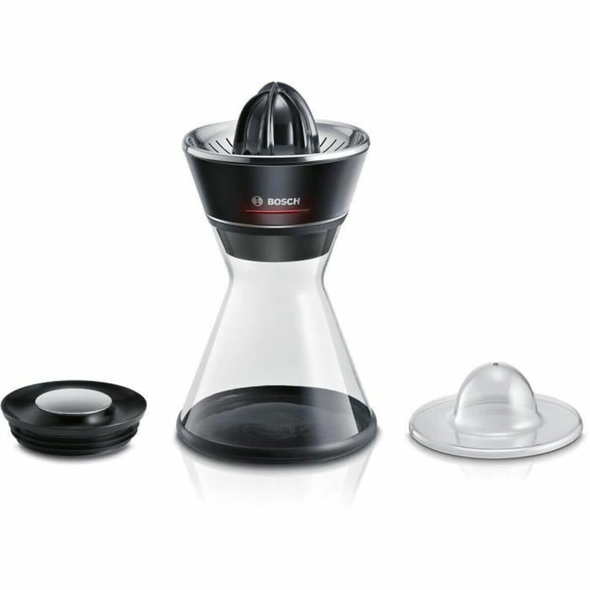 Bosch Zitruspresse VitaStyle Citro MCP72GPB, Universal-Presskegel für kleine und große Früchte, 2-in-1 Entsafter und Zitruspresse, 1,0l Glas-Karaffe, BPA-frei, spülmaschinengeeignete Teile, 40 W