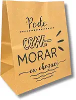Saco Papel Kraft Pequeno Embalagem Para Delivery, Lanche - 100 un (PODE-COMERMORAR)