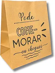 Saco Papel Kraft Pequeno Embalagem Para Delivery, Lanche - 100 un (PODE-COMERMORAR)